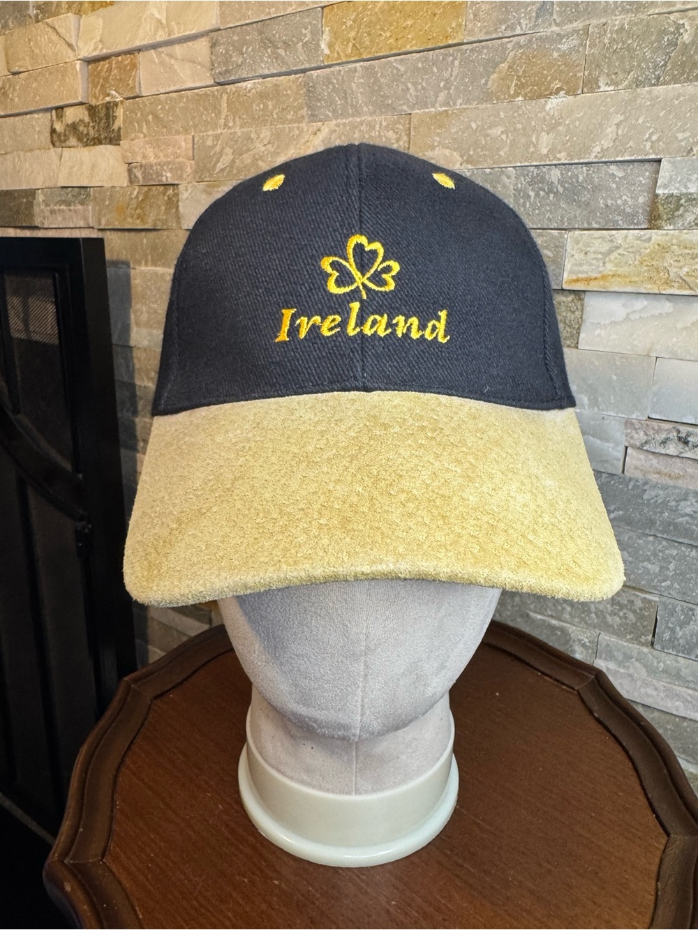 OSFM Dublin-brand Strapback Hat Cap Black Beige Suede Embroidered Ireland